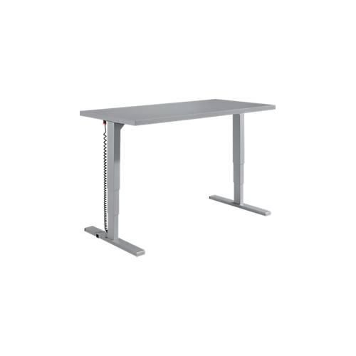 4260238827107 - Genius Schreibtisch Elements elektrisch höhenverstellbar Rechteck T-Fuß B 1600 x T 800 x H 645-1300 mm silber weiß + Technikeinbau 4260238827107 - Genius Schreibtisch Elements elektrisch höhenverstellbar Rechteck T-Fuß B 1600 x T 800 x H 645-1300 mm silber weiß + Technikeinbau