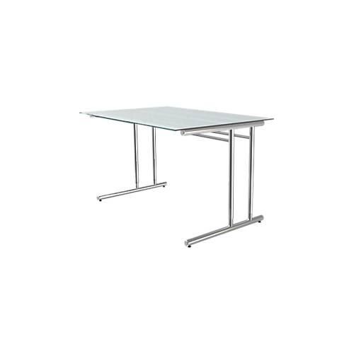 4044917434097 - Schreibtisch 11764882 manuell höhenverstellbar 68 - 82cm (H) 120cmx80cm (BxT) rechteckig Milchglas chrom 4044917434097 Ker 4044917434097 - Schreibtisch 11764882 manuell höhenverstellbar 68 - 82cm (H) 120cmx80cm (BxT) rechteckig Milchglas chrom 4044917434097 Ker