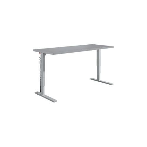 4260238827213 - Genius Schreibtisch Elements elektrisch höhenverstellbar Rechteck C-Fuß B 2000 x T 800 x H 645-1300 mm silber weiß + Technikeinbau