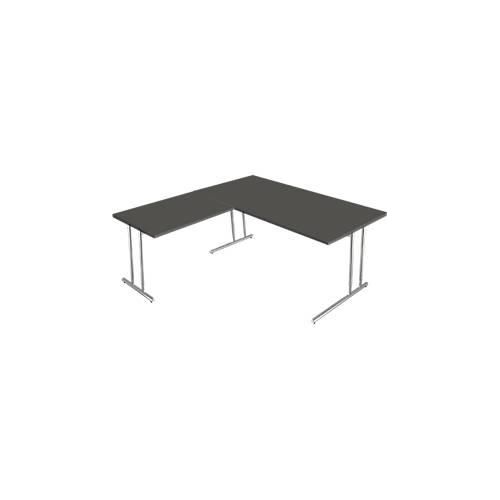4044917434936 - Schreibtisch Toledo mit Anbautisch höhenverstellbar C-Fuß B 1600 x T 800 mm anthrazit 4044917434936 - Schreibtisch Toledo mit Anbautisch höhenverstellbar C-Fuß B 1600 x T 800 mm anthrazit