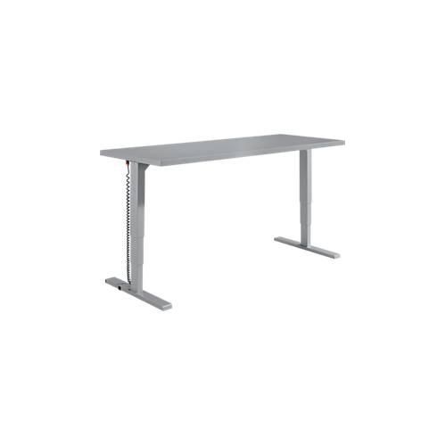 4260238827121 - Genius Schreibtisch Elements elektrisch höhenverstellbar Rechteck T-Fuß B 2000 x T 800 x H 645-1300 mm silber weiß + Technikeinbau