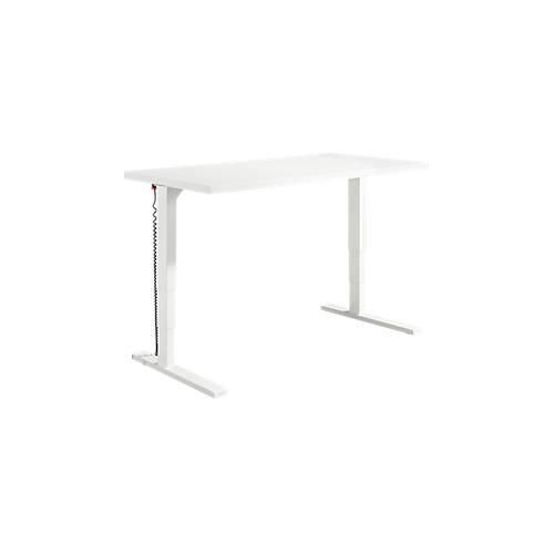 4260238827251 - Genius Schreibtisch Elements elektrisch höhenverstellbar Rechteck C-Fuß B 1600 x T 800 x H 645-1300 mm weiß + Technikeinbau