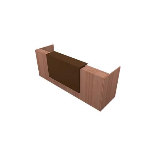 8056039559356 - Theke Spezia gerade B 2860 x T 880 x H 1130 mm Nuss Canaletto-Dekor Leder braun