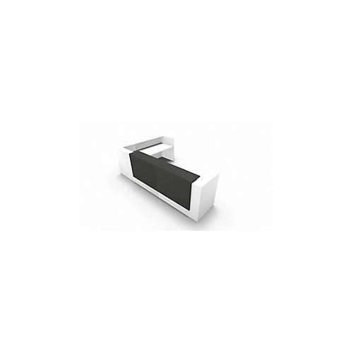 8056039559448 - Winkeltheke Spezia B 3655 x T 2055 x H 1130 mm weiß Leder grau 8056039559448 - Winkeltheke Spezia B 3655 x T 2055 x H 1130 mm weiß Leder grau