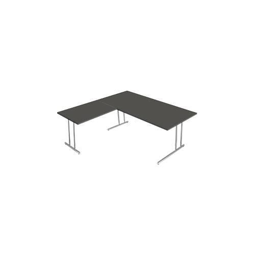 4044917434974 - Schreibtisch Toledo mit Anbautisch höhenverstellbar C-Fuß B 2000 x T 1000 mm anthrazit 4044917434974 - Schreibtisch Toledo mit Anbautisch höhenverstellbar C-Fuß B 2000 x T 1000 mm anthrazit