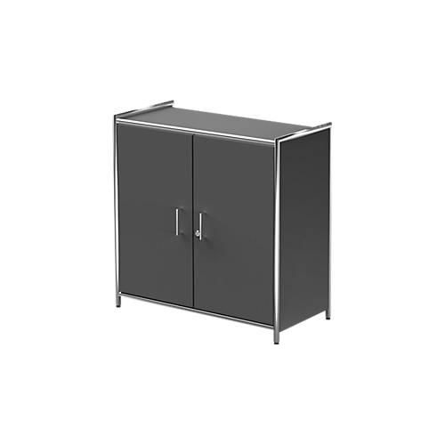 4044917428485 - Flügeltürenschrank Toledo mit Sichtrückwand abschließbar 2 OH B 800 x T 380 x H 780 mm anthrazit 4044917428485 - Flügeltürenschrank Toledo mit Sichtrückwand abschließbar 2 OH B 800 x T 380 x H 780 mm anthrazit