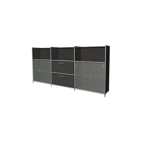 4044917436916 - Highboard Toledo 2 Schübe 3 Fächer 3 OH Glastüren B 2360 x T 380 mm anthrazit 4044917436916 - Highboard Toledo 2 Schübe 3 Fächer 3 OH Glastüren B 2360 x T 380 mm anthrazit