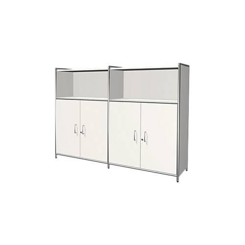 4044917436886 - Kombischrank Toledo mit Sichtrückwand abschließbar 3 OH 2 Fächer B 1580 x T 380 mm weiß 4044917436886 - Kombischrank Toledo mit Sichtrückwand abschließbar 3 OH 2 Fächer B 1580 x T 380 mm weiß