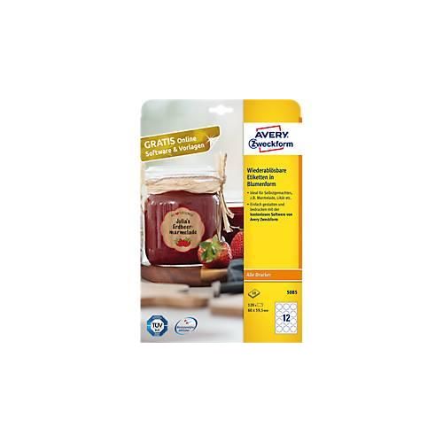 4004182050859 - AVERY® Zweckform Klebeetiketten blanko 60 x 595 mm 120 Stück Blumenform für alle Drucker 4004182050859 - AVERY® Zweckform Klebeetiketten blanko 60 x 595 mm 120 Stück Blumenform für alle Drucker