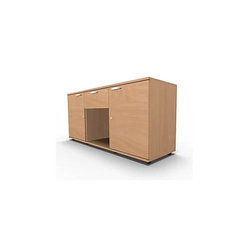 4251898809701 - Select Sideboard 2 Türen + Schub abschließbar Spanplatte B 1500 x T 420 x H 663 mm Buche
