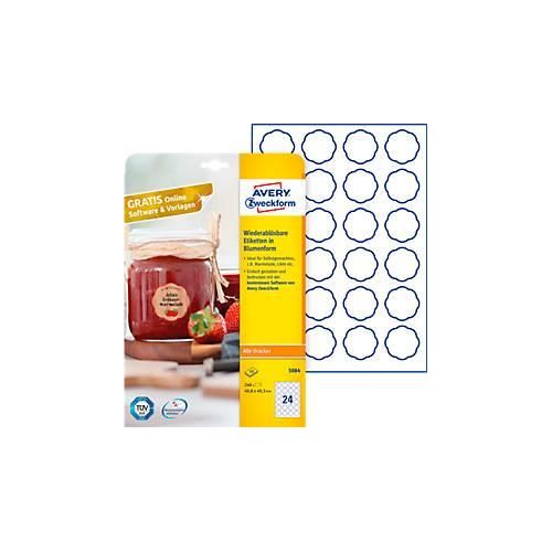 4004182050842 - AVERY® Zweckform Klebeetiketten blanko 408 x 403 mm 240 Stück Blumenform 4004182050842 - AVERY® Zweckform Klebeetiketten blanko 408 x 403 mm 240 Stück Blumenform