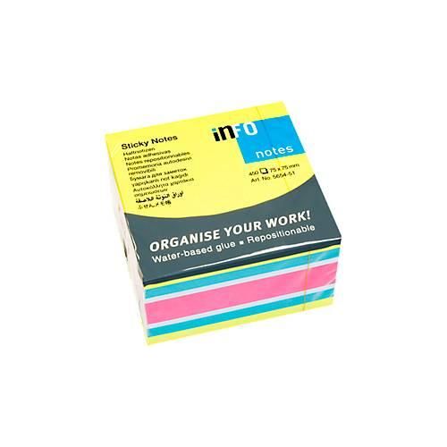 4044355784297 - Haftnotizen Brillant Würfel mit 450 Blatt B 75 x H 75 mm 4 Farben