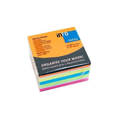 4044355784334 - Haftnotizen Brillant Würfel mit 450 Blatt B 75 x H 75 mm 6 Farben