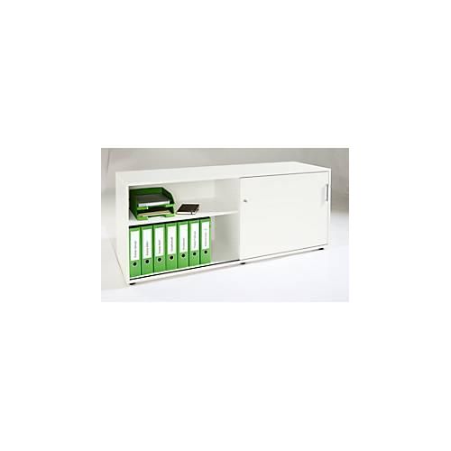 4251898809831 - Select Sideboard mit Schiebetür abschließbar Spanplatte B 1600 x T 500 x H 663 mm links anstellbar weiß 4251898809831 - Select Sideboard mit Schiebetür abschließbar Spanplatte B 1600 x T 500 x H 663 mm links anstellbar weiß