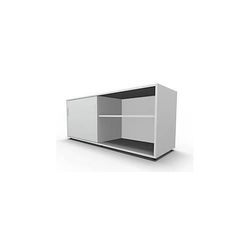 4251898809794 - Select Sideboard mit Schiebetür abschließbar Spanplatte B 1600 x T 500 x H 663 mm links anstellbar lichtgrau 4251898809794 - Select Sideboard mit Schiebetür abschließbar Spanplatte B 1600 x T 500 x H 663 mm links anstellbar lichtgrau