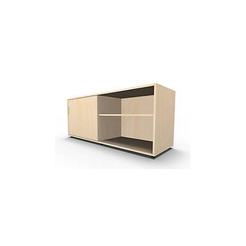 4251898809817 - Select Sideboard mit Schiebetür abschließbar Spanplatte B 1600 x T 500 x H 663 mm links anstellbar Ahorn