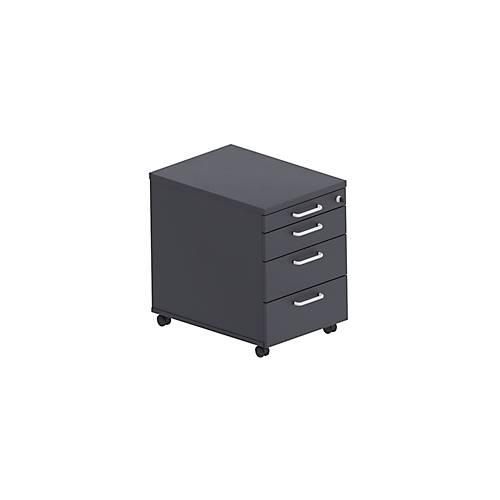 5900574291314 - Rollcontainer BEXXSTAR 1 abschließbarer Utensilienauszug & 3 Schübe B 430 x T 800 x H 600 mm schwarz 5900574291314 - Rollcontainer BEXXSTAR 1 abschließbarer Utensilienauszug & 3 Schübe B 430 x T 800 x H 600 mm schwarz
