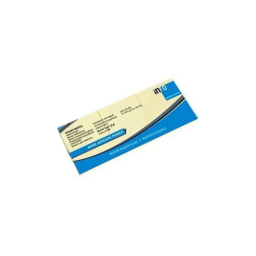 4044355788110 - inFO Power Notes Haftnotizen 50 x 40 mm 100 Blatt pro Block 4x 3 Blöcke blanko gelb