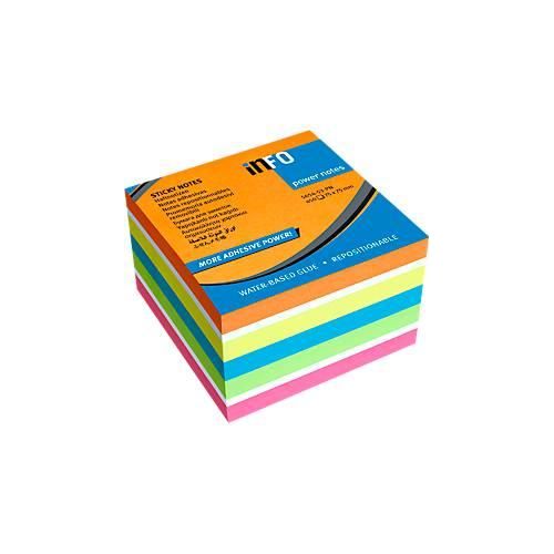 4044355788820 - inFO Power Notes Haftnotizwürfel 75 x 75 mm 450 Blatt blanko 6 Farben 4044355788820 - inFO Power Notes Haftnotizwürfel 75 x 75 mm 450 Blatt blanko 6 Farben