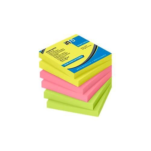 4044355788769 - inFO Power Notes Haftnotizen 75 x 75 mm 80 Blatt pro Block 6 Blöcke 3 Farben 4044355788769 - inFO Power Notes Haftnotizen 75 x 75 mm 80 Blatt pro Block 6 Blöcke 3 Farben