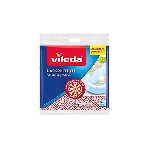 4023103110748 - Spültuch vileda® 1-lagig Baumwolle mit 50 % Microfaser L 340 x B 340 mm 2 Stück
