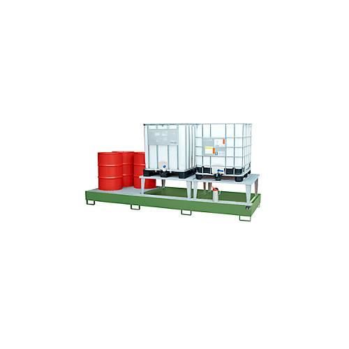 4052462041295 - Auffangwanne AWA 32 Stahl grün L 3850 x B 1460 x H 780 mm 1000 l für 3 x 1000 l IBC 2 Abfüllaufsätze 1 Gitterost 4052462041295 - Auffangwanne AWA 32 Stahl grün L 3850 x B 1460 x H 780 mm 1000 l für 3 x 1000 l IBC 2 Abfüllaufsätze 1 Gitterost