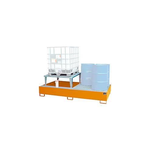 4052462041219 - eurokraft pro Stahl-Auffangwanne für Tankcontainer IBC KTC LxBxH 2650 x 1460 x 865 mm mit 1 Abfüllaufsatz Auffangvolumen 1000 l lackiert orange RAL 2000 4052462041219 - eurokraft pro Stahl-Auffangwanne für Tankcontainer IBC KTC LxBxH 2650 x 1460 x 865 mm mit 1 Abfüllaufsatz Auffangvolumen 1000 l lackiert orange RAL 2000