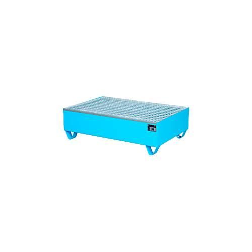 4052462020832 - Auffangwanne für 2 Fässer à 200 l mit verzinktem Gitterrost L 1200 x B 800 x H 360 mm unterfahrbar Stahl lichtblau RAL 5012 4052462020832 - Auffangwanne für 2 Fässer à 200 l mit verzinktem Gitterrost L 1200 x B 800 x H 360 mm unterfahrbar Stahl lichtblau RAL 5012