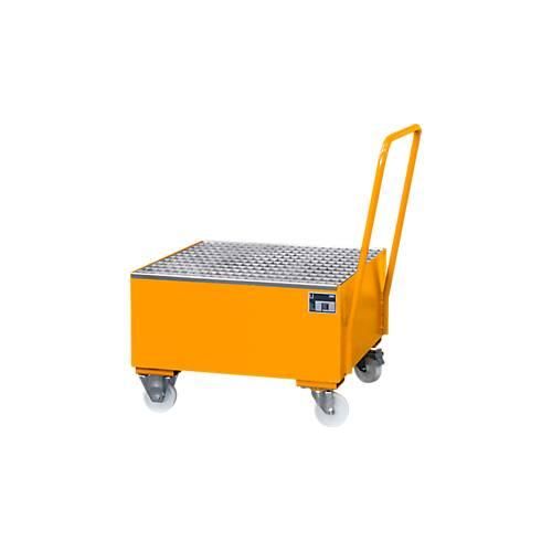 4052462020740 - Stahl-Auffangwanne mit Rollen+Griff 800 x 800 mm orange RAL 2000