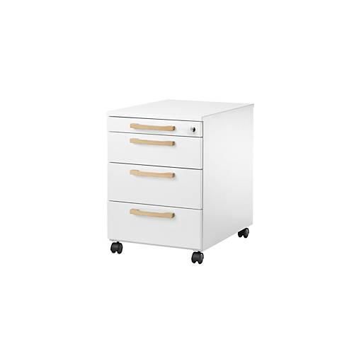 4251898812626 - Select Rollcontainer Start Off Wood 3 Schübe Utensilienauszug B 432 x T 580 x H 595 mm Holz weiß