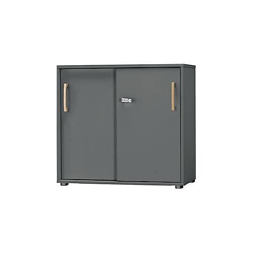 4251898812756 - Select Schiebetürenschrank Start Off Wood 2 OH abschließbar Holz B 800 x T 420 x H 744 mm graphit
