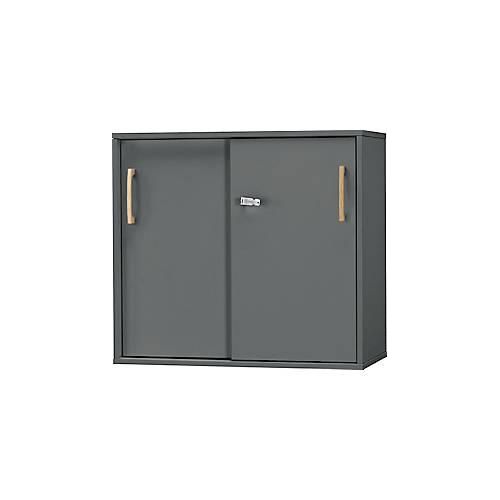 4251898812695 - Select Schiebetürenschrank Start Off Wood 2 OH abschließbar B 800 x T 420 x H 726 mm Holz graphit 4251898812695 - Select Schiebetürenschrank Start Off Wood 2 OH abschließbar B 800 x T 420 x H 726 mm Holz graphit