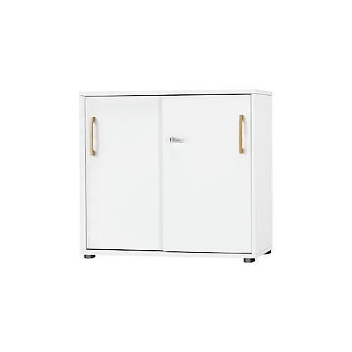 4251898812749 - Select Schiebetürenschrank Start Off Wood 2 OH abschließbar Holz B 800 x T 420 x H 744 mm weiß 4251898812749 - Select Schiebetürenschrank Start Off Wood 2 OH abschließbar Holz B 800 x T 420 x H 744 mm weiß