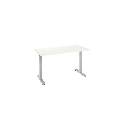 4251898813401 - Home Office Schreibtisch Start Off Rechteck T-Fuß B 1300 x T 650 x H 735 mm weiß weißaluminium