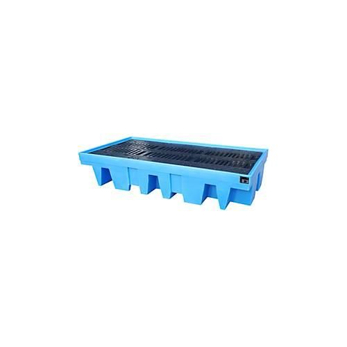 4052462048775 - Polyethylen-Auffangwanne mit Einfahrtaschen und PE-Palette BxTxH 1350x2560x500 mm blau Auffangvolumen 1000 l Gewicht 118 kg Tragl 2500 kg 4052462048775 - Polyethylen-Auffangwanne mit Einfahrtaschen und PE-Palette BxTxH 1350x2560x500 mm blau Auffangvolumen 1000 l Gewicht 118 kg Tragl 2500 kg