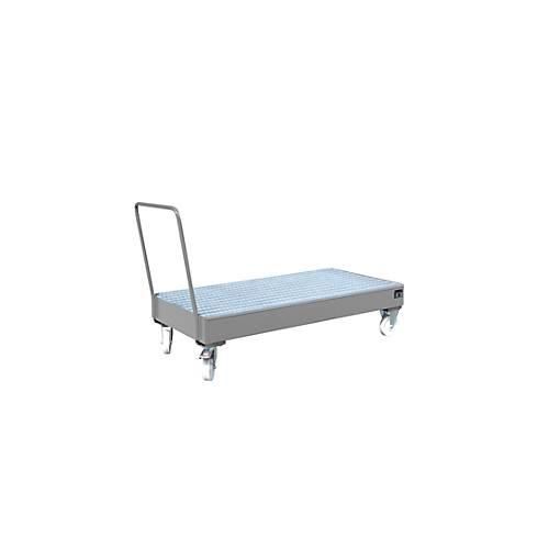 4052462047471 - Stahl-Auffangwanne mit Rollen + Griff 1800 x 800 mm grau RAL 7005 4052462047471 - Stahl-Auffangwanne mit Rollen + Griff 1800 x 800 mm grau RAL 7005
