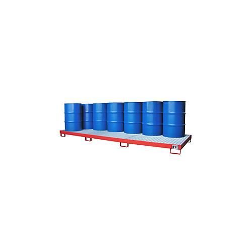 4052462022133 - eurokraft pro Stahl-Auffangwanne Auffangvolumen 335 l für 12 x 200 l Fässer rot 4052462022133 - eurokraft pro Stahl-Auffangwanne Auffangvolumen 335 l für 12 x 200 l Fässer rot