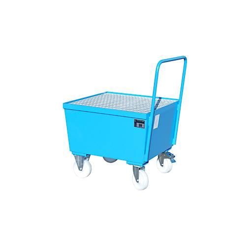 4052462017702 - eurokraft pro Fahrbare Stahl-Auffangwanne mit Randprofilierung für 200-l-Fass 1 x stehend LxBxH 870 x 800 x 1110 mm blau RAL 5012 4052462017702 - eurokraft pro Fahrbare Stahl-Auffangwanne mit Randprofilierung für 200-l-Fass 1 x stehend LxBxH 870 x 800 x 1110 mm blau RAL 5012