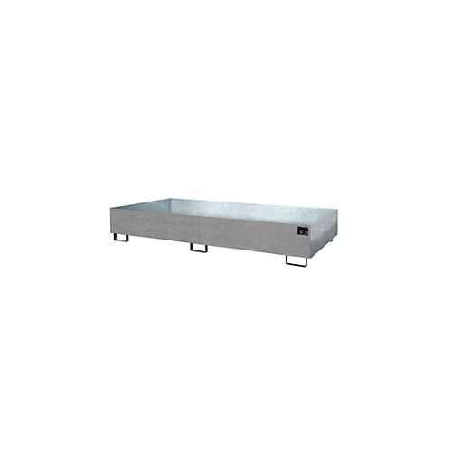 4052462037656 - eurokraft pro Regal-Bodenwanne 540 l Auffangvolumen LxBxH 2650 x 1300 x 300 mm ohne Gitterrost feuerverzinkt