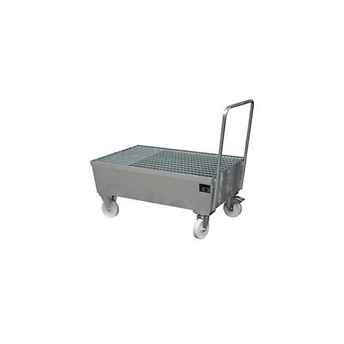 4052462017771 - eurokraft pro Fahrbare Stahl-Auffangwanne mit Randprofilierung für 200-l-Fässer 2 x stehend LxBxH 1280 x 800 x 1110 mm feuerverzinkt 4052462017771 - eurokraft pro Fahrbare Stahl-Auffangwanne mit Randprofilierung für 200-l-Fässer 2 x stehend LxBxH 1280 x 800 x 1110 mm feuerverzinkt