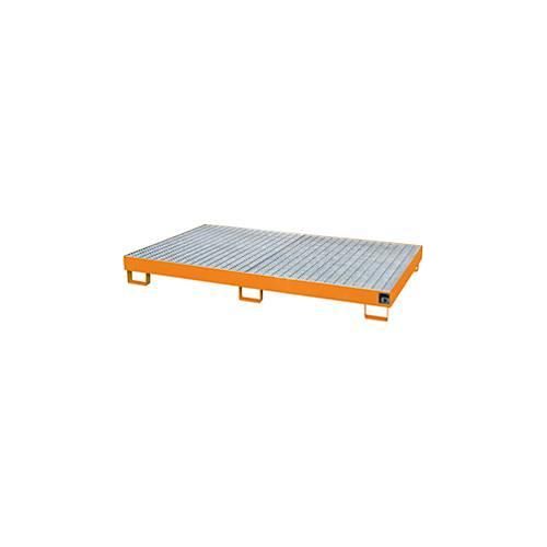 4052462031005 - eurokraft pro Regal-Bodenwanne 240 l Auffangvolumen LxBxH 2150 x 1300 x 225 mm mit Gitterrost orange lackiert 4052462031005 - eurokraft pro Regal-Bodenwanne 240 l Auffangvolumen LxBxH 2150 x 1300 x 225 mm mit Gitterrost orange lackiert