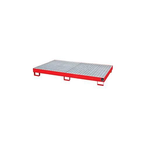 4052462031012 - eurokraft pro Regal-Bodenwanne 240 l Auffangvolumen LxBxH 2150 x 1300 x 225 mm mit Gitterrost rot lackiert 4052462031012 - eurokraft pro Regal-Bodenwanne 240 l Auffangvolumen LxBxH 2150 x 1300 x 225 mm mit Gitterrost rot lackiert