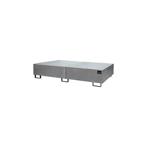 4052462030879 - eurokraft pro Regal-Bodenwanne 540 l Auffangvolumen LxBxH 2650 x 1300 x 300 mm mit Gitterrost feuerverzinkt