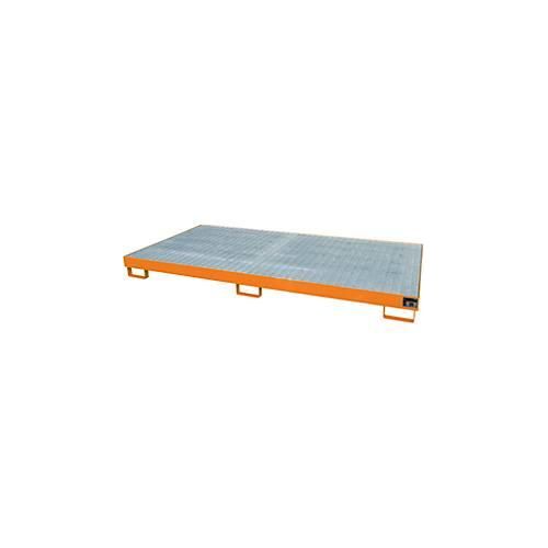 4052462030787 - eurokraft pro Regal-Bodenwanne 240 l Auffangvolumen LxBxH 2650 x 1300 x 210 mm mit Gitterrost orange lackiert 4052462030787 - eurokraft pro Regal-Bodenwanne 240 l Auffangvolumen LxBxH 2650 x 1300 x 210 mm mit Gitterrost orange lackiert