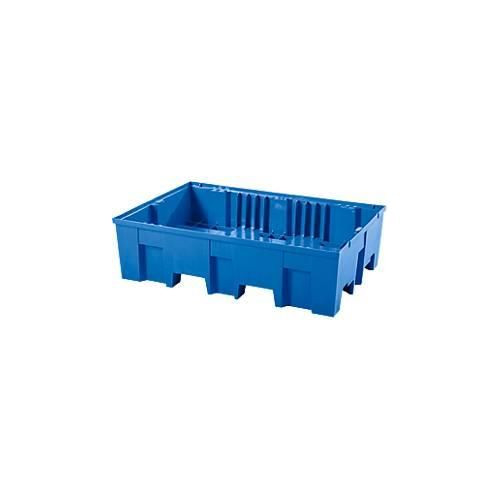 4250101184017 - Auffangwanne für 2 Fässer à 200 l unterfahrbar B 865 x T 1245 x H 350 mm ohne Gitterrost Polyethylen blau