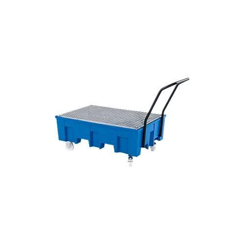 4250101184055 - Asecos - Auffangwanne aus Polyethylen fahrbar mit verz Gitterrost Auffangvolumen 220 l BxTxH 865x1245x1050 mm für 2 Fässer blau 4250101184055 - Asecos - Auffangwanne aus Polyethylen fahrbar mit verz Gitterrost Auffangvolumen 220 l BxTxH 865x1245x1050 mm für 2 Fässer blau