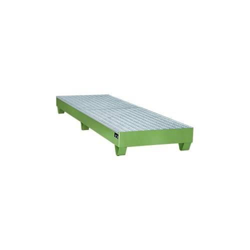 4052462021488 - Stahl-Auffangwanne mit Gitterrost 2400 x 800 mm grün RAL 6011