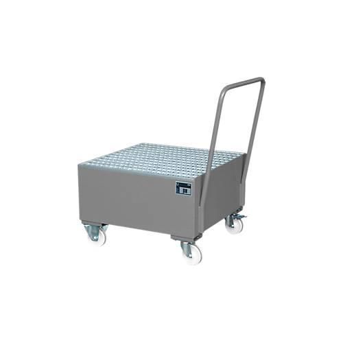 4052462020788 - Stahl-Auffangwanne mit Rollen+Griff 800 x 800 mm grau RAL 7005