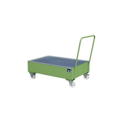 4052462021129 - Stahl-Auffangwanne mit Rollen+Griff 1200 x 800 mm grün RAL 6011 4052462021129 - Stahl-Auffangwanne mit Rollen+Griff 1200 x 800 mm grün RAL 6011
