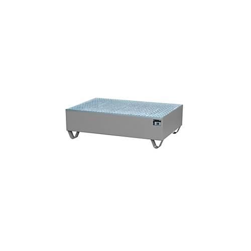 4052462020856 - Auffangwanne für 2 Fässer à 200 l mit verzinktem Gitterrost L 1200 x B 800 x H 360 mm unterfahrbar Stahl mausgrau RAL 7005 4052462020856 - Auffangwanne für 2 Fässer à 200 l mit verzinktem Gitterrost L 1200 x B 800 x H 360 mm unterfahrbar Stahl mausgrau RAL 7005